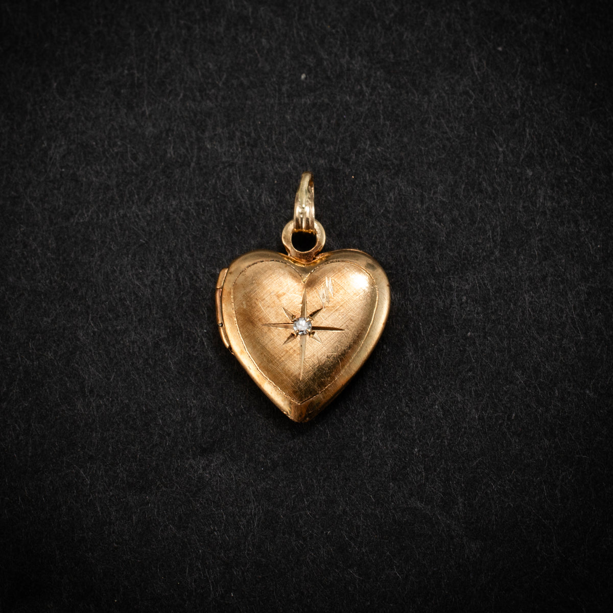 Vintage 14K Yellow Gold 0.01ct Diamond Locket Dangle Pendant 1.35g ¾" 461664 available at DJP Jewelers & Luxury Buyers