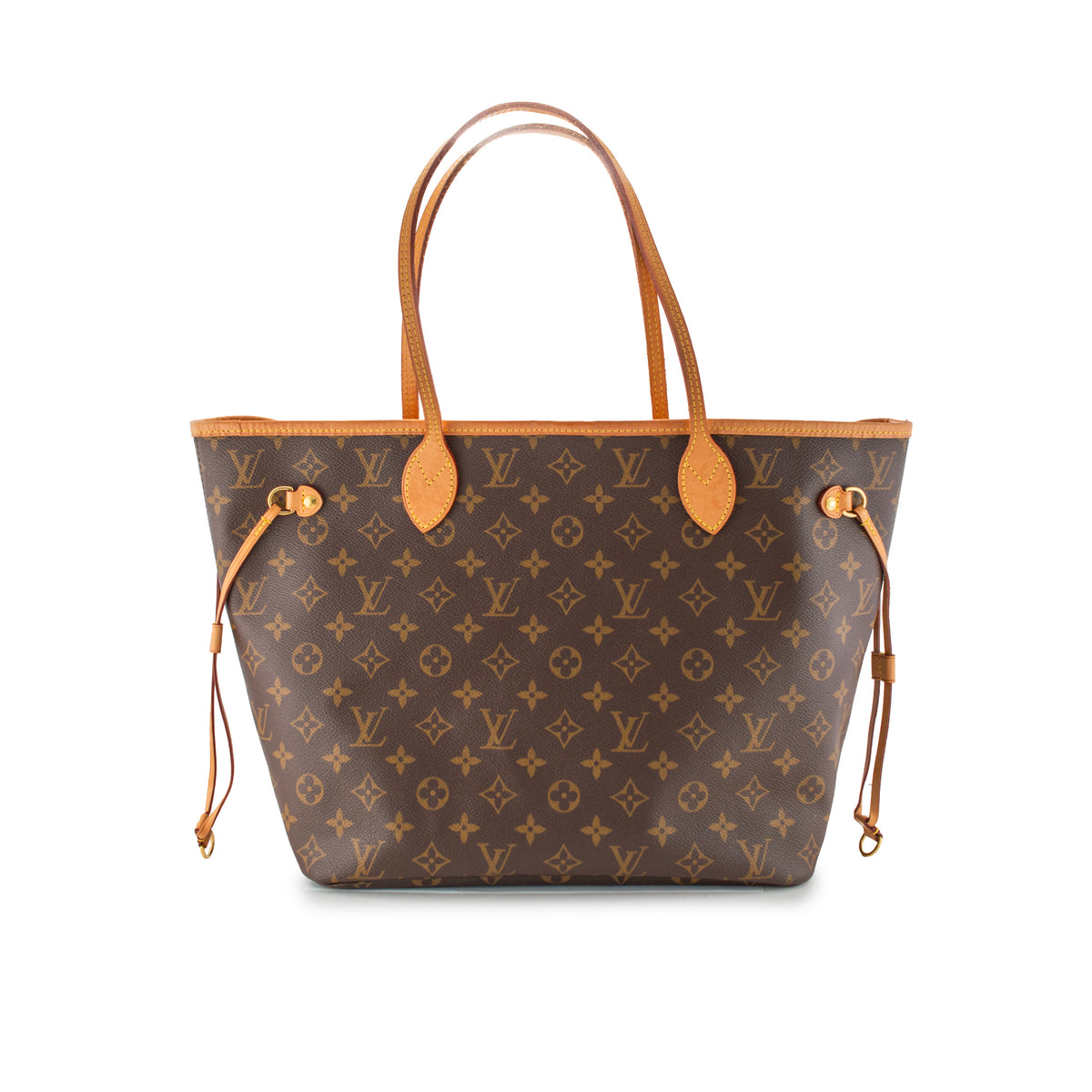 Louis Vuitton Brown Monogram Canvas Leather Neverfull MM Tote Bag