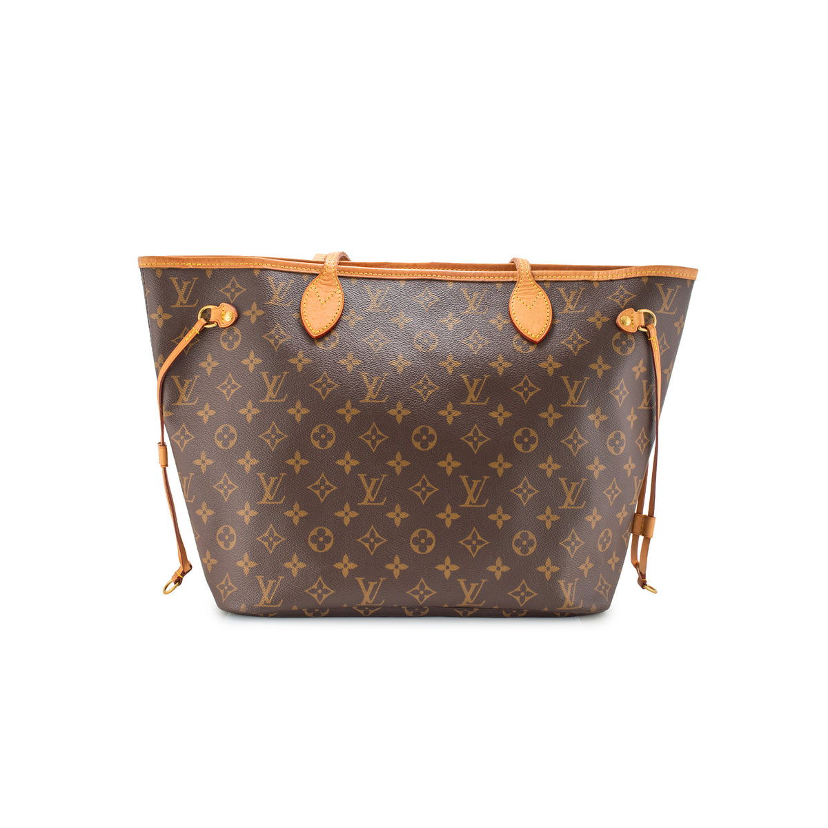 Louis Vuitton Brown Monogram Canvas Leather Neverfull MM Tote Bag