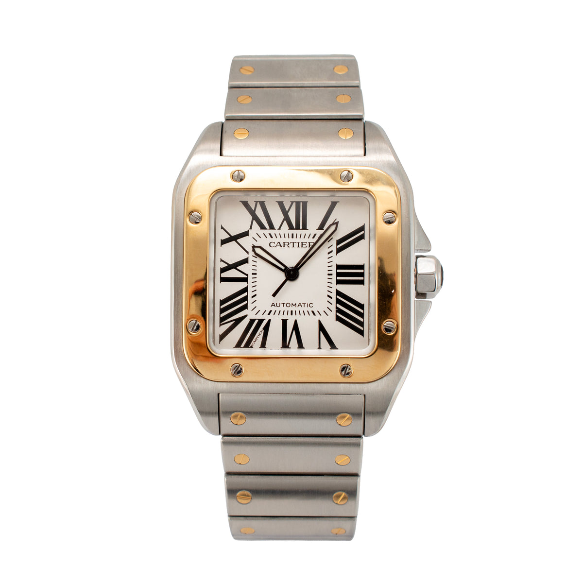 Cartier Santos 100 XL 38MM 2656 / W200728g Roman 18K Yellow Gold & Steel Watch