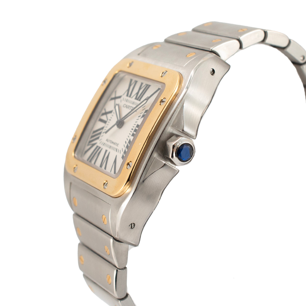 Cartier Santos 100 XL 38MM 2656 / W200728g Roman 18K Yellow Gold & Steel Watch