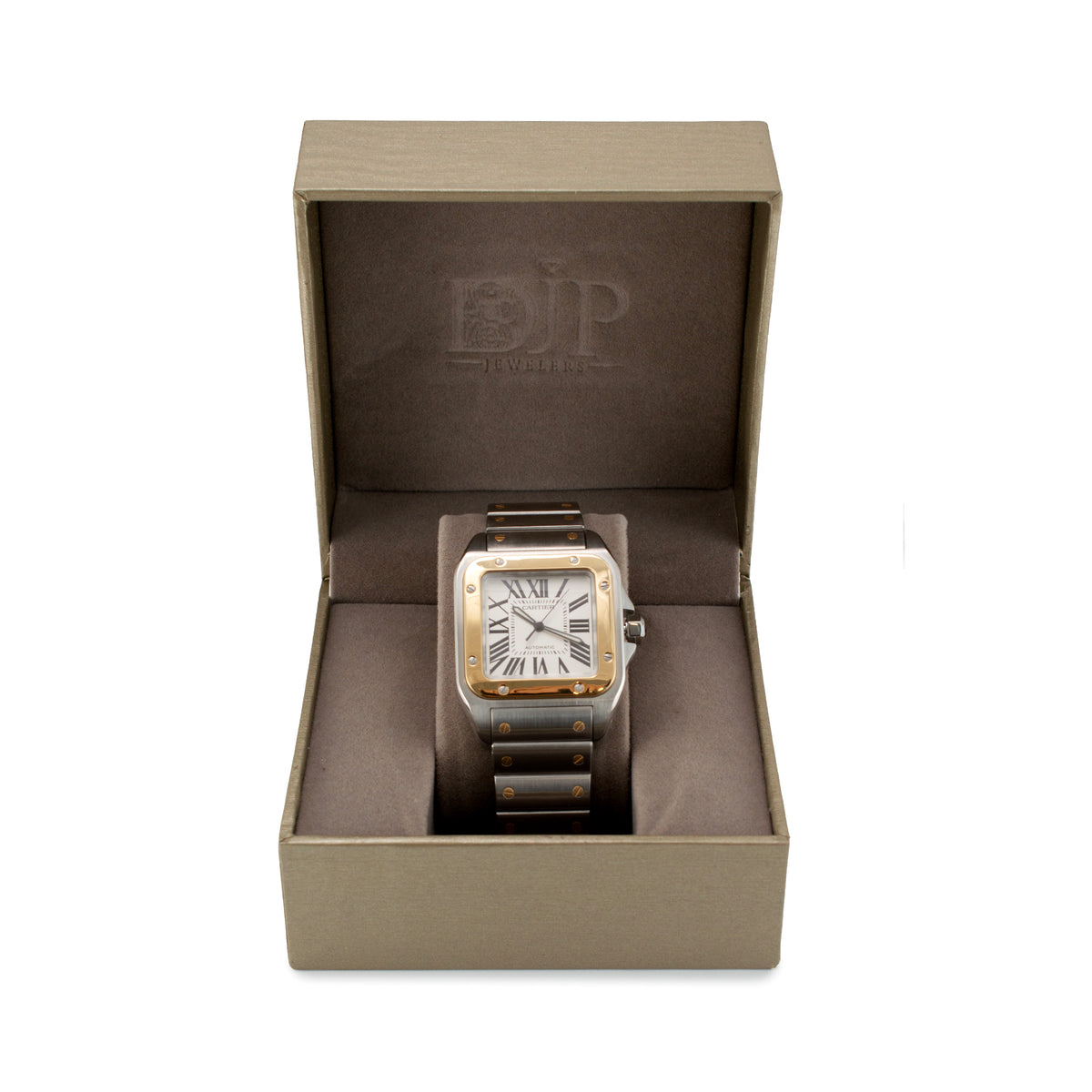 Cartier Santos 100 XL 38MM 2656 / W200728g Roman 18K Yellow Gold & Steel Watch