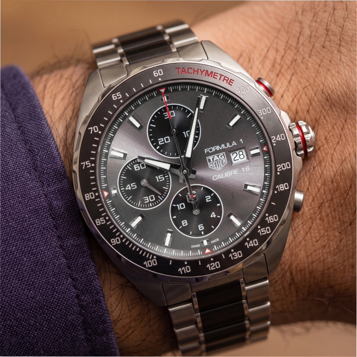 Tag Heuer Formula 1 Calibre 16 44MM CAZ2012-1 Grey Dial Steel Chronograph Watch
