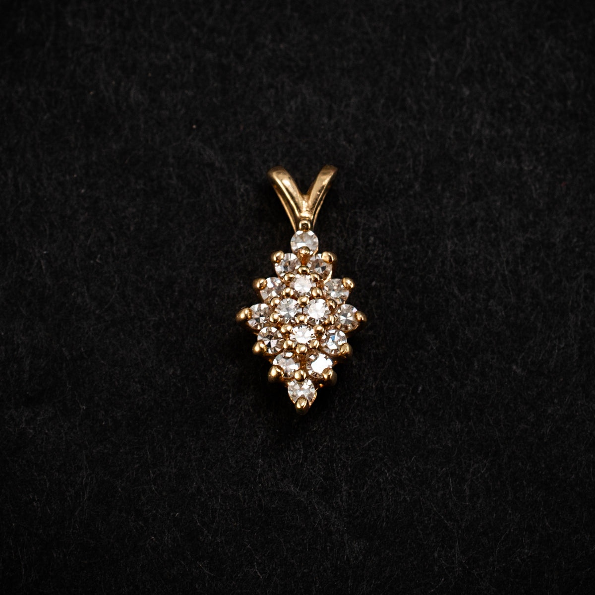 Vintage 14K Yellow Gold 0.15ct Diamond Dangle Pendant 1.11g ¾" 462804 available at DJP Jewelers & Luxury Buyers