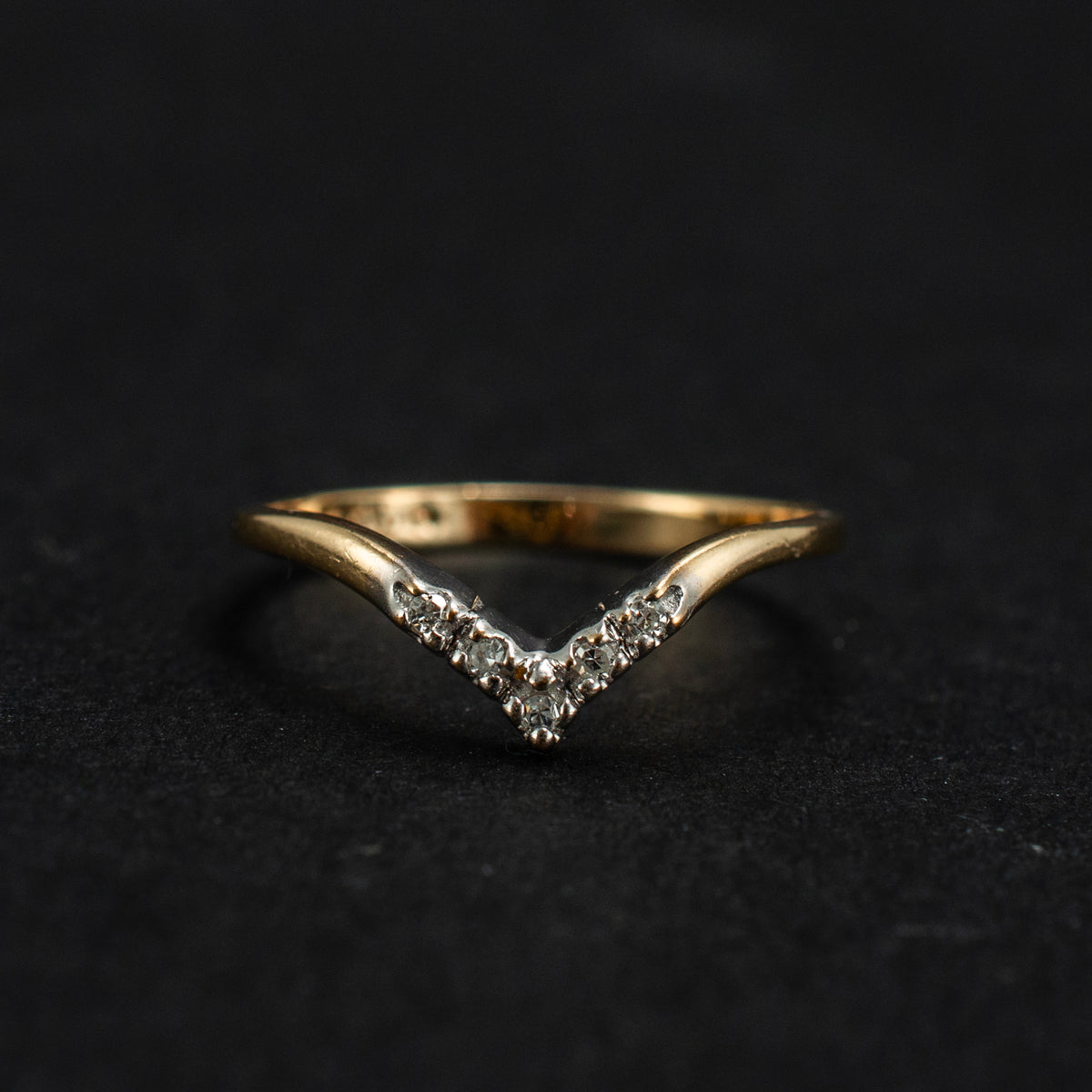 14K Yellow Gold 0.05ct Diamond Band Ring 1.22g 6.5" 462806 available at DJP Jewelers & Luxury Buyers