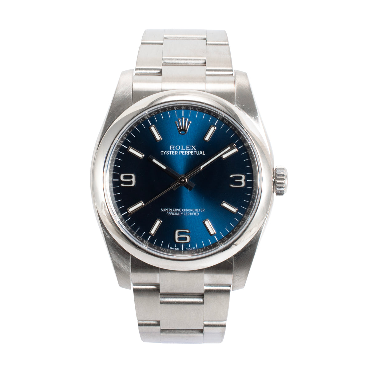 Rolex Oyster Perpetual 36MM 116000 Blue 3-6-9 Dial Steel Automatic Watch