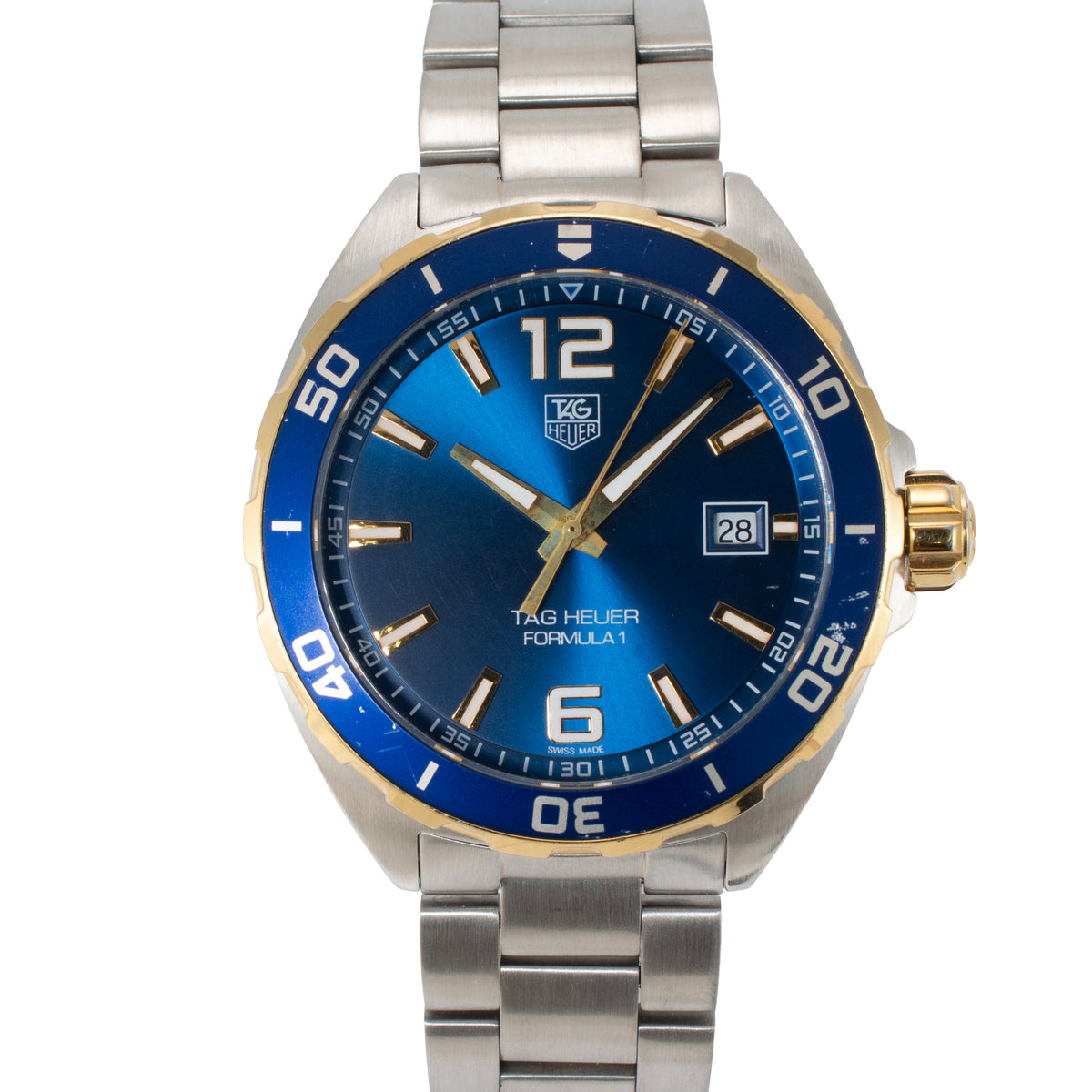 Tag Heuer Formula 1 41MM WAZ1120 Blue Dial Gold Plated Steel Quartz Watch