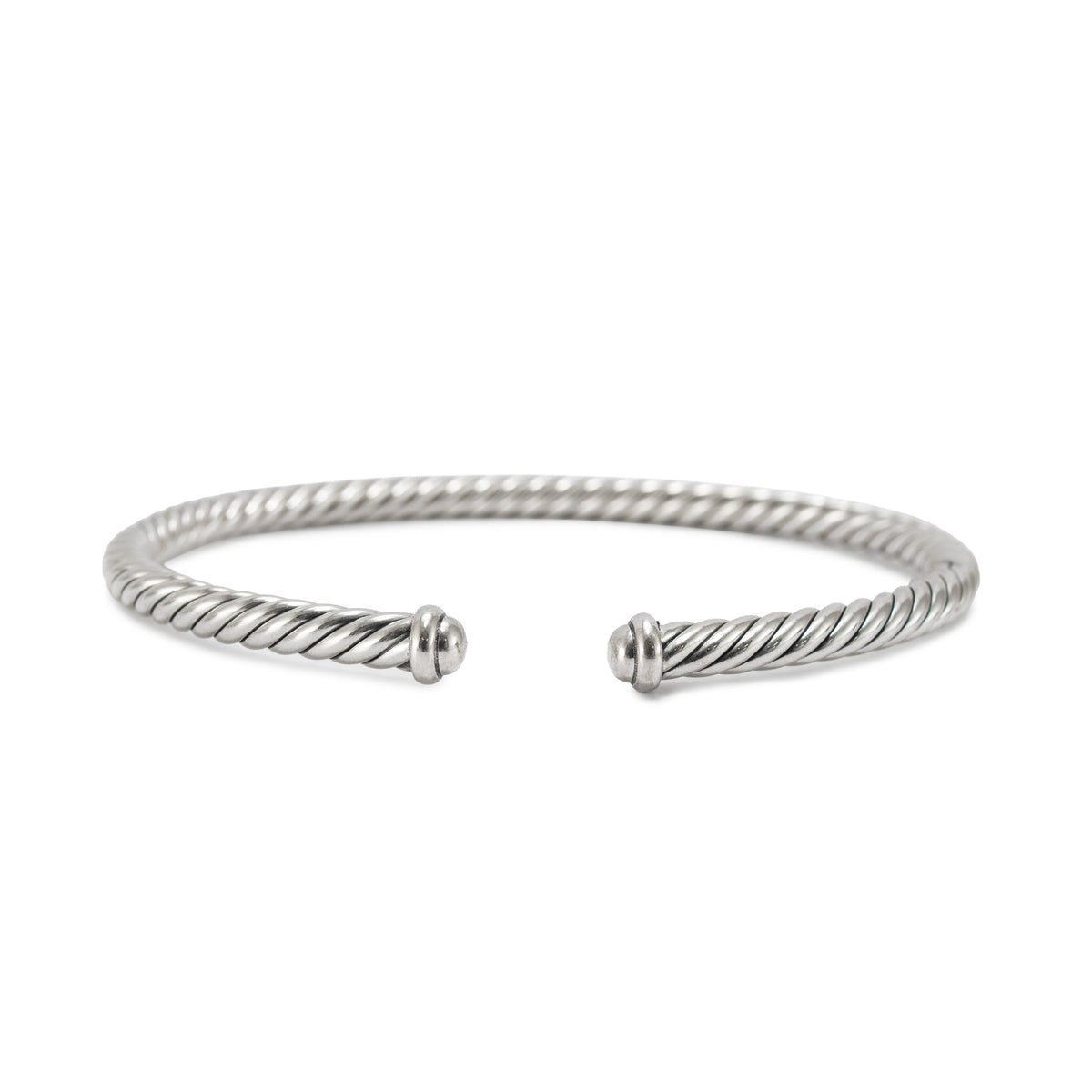 David Yurman Cable Flex 4MM 925 Sterling Silver Cuff Bangle Bracelet
