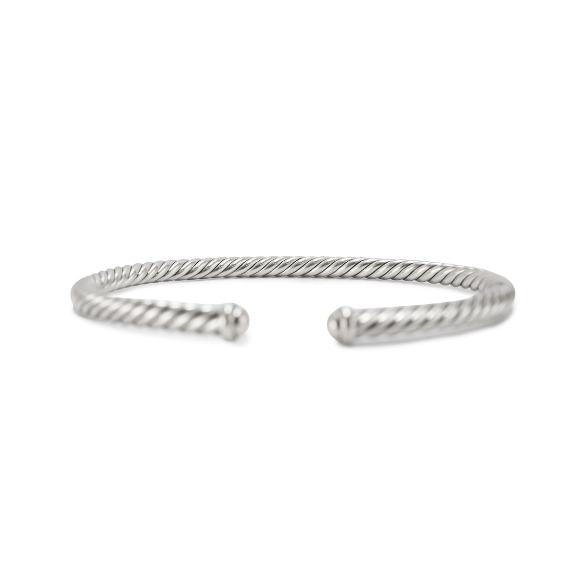 David Yurman Cable Flex 4MM 925 Sterling Silver Cuff Bangle Bracelet