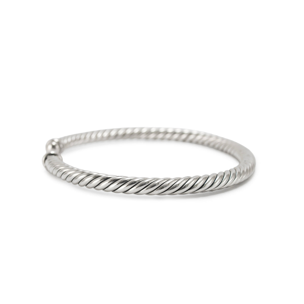 David Yurman Cable Flex 4MM 925 Sterling Silver Cuff Bangle Bracelet
