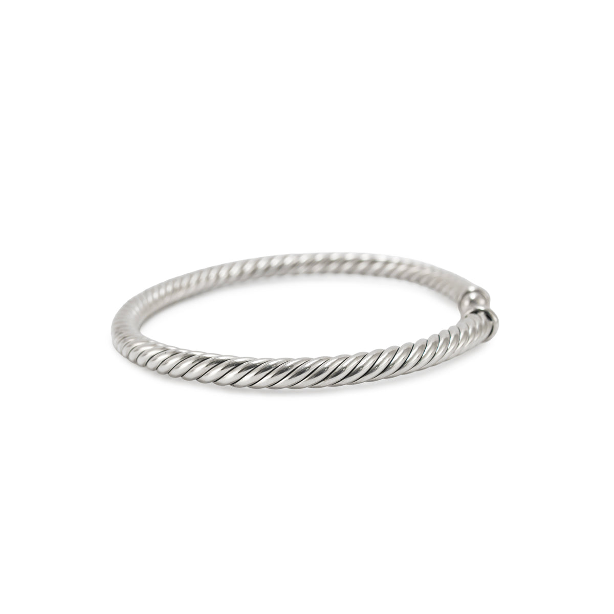 David Yurman Cable Flex 4MM 925 Sterling Silver Cuff Bangle Bracelet