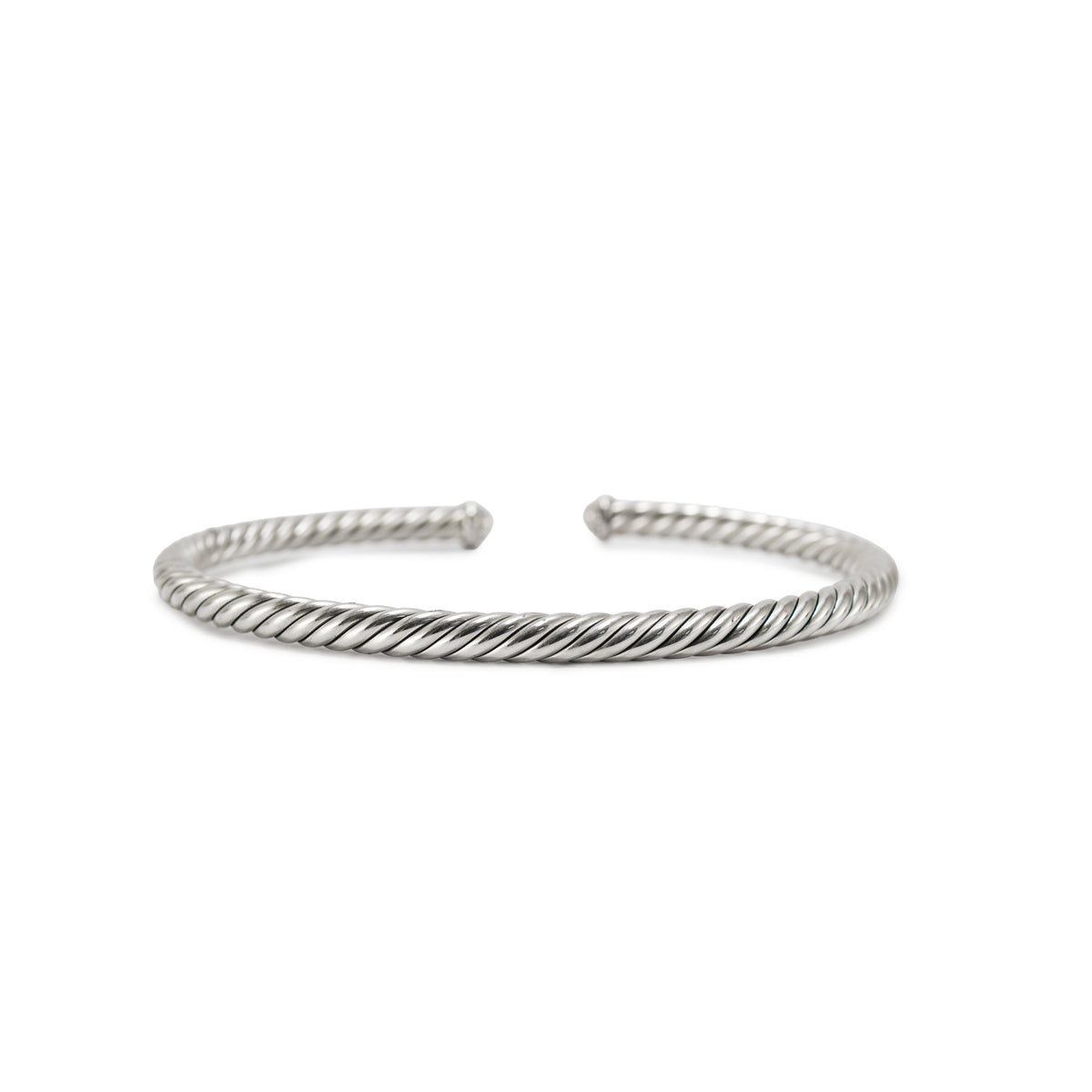 David Yurman Cable Flex 4MM 925 Sterling Silver Cuff Bangle Bracelet