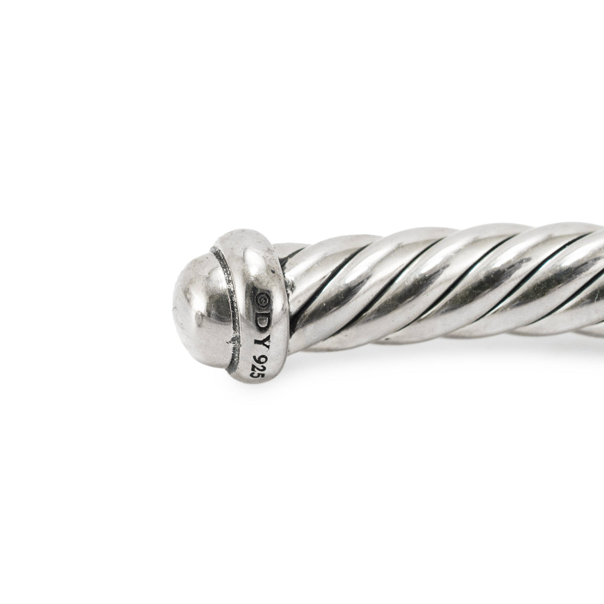 David Yurman Cable Flex 4MM 925 Sterling Silver Cuff Bangle Bracelet