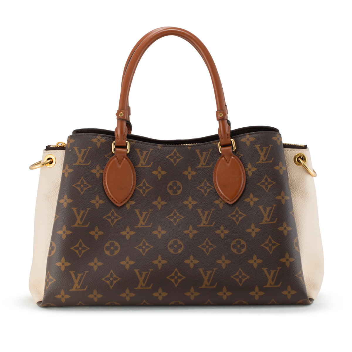 Louis Vuitton Vendôme MM Monogram Canvas Cream Leather Gold-Tone Handle Bag