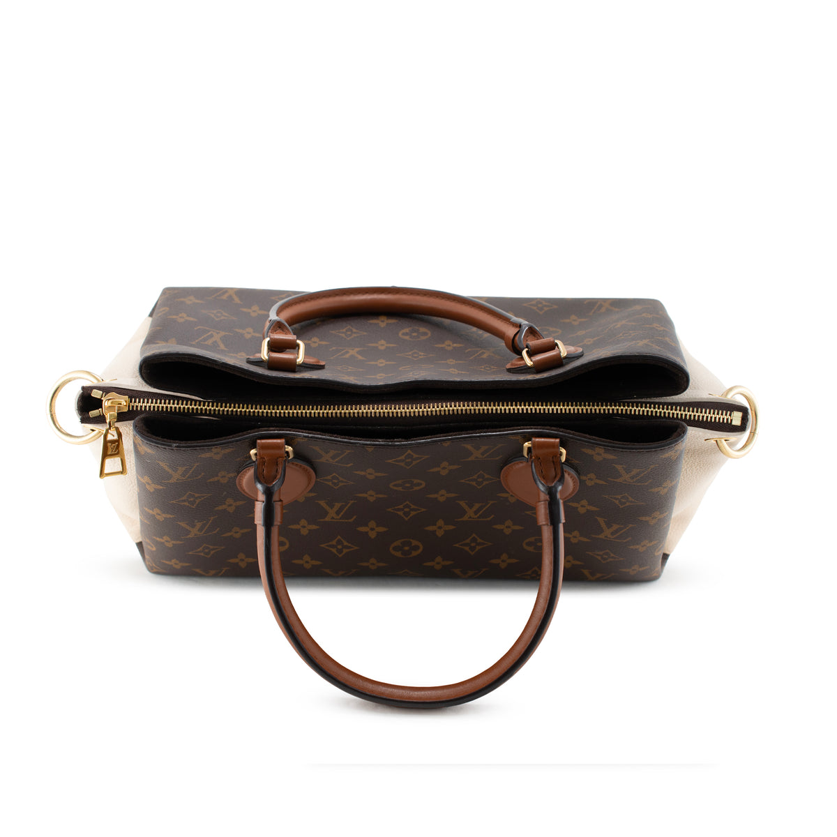 Louis Vuitton Vendôme MM Monogram Canvas Cream Leather Gold-Tone Handle Bag