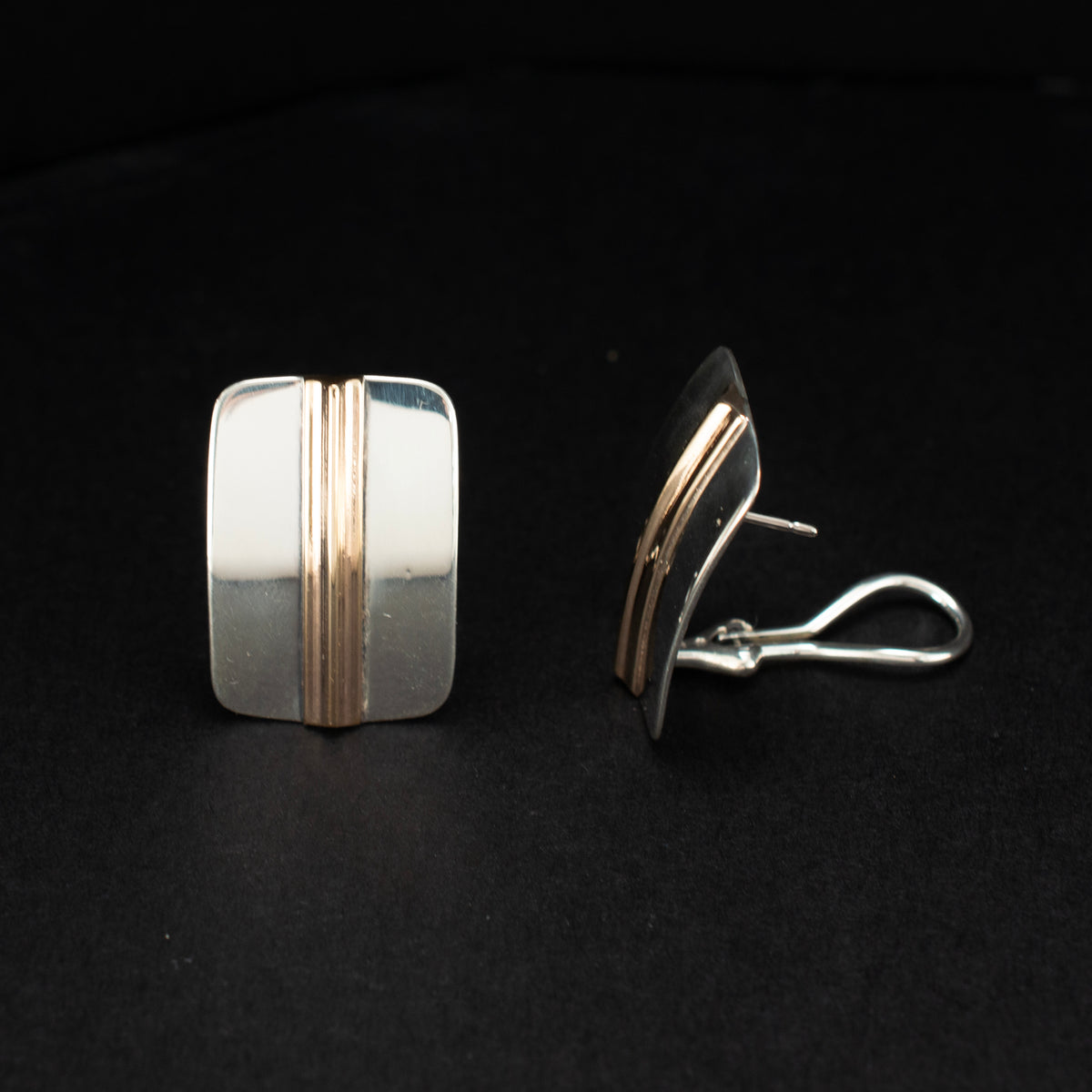 Retired James Avery Clip On Omega Backs Sterling Silver & 14K Yellow Gold 468665 available at DJP Jewelers & Luxury Buyers