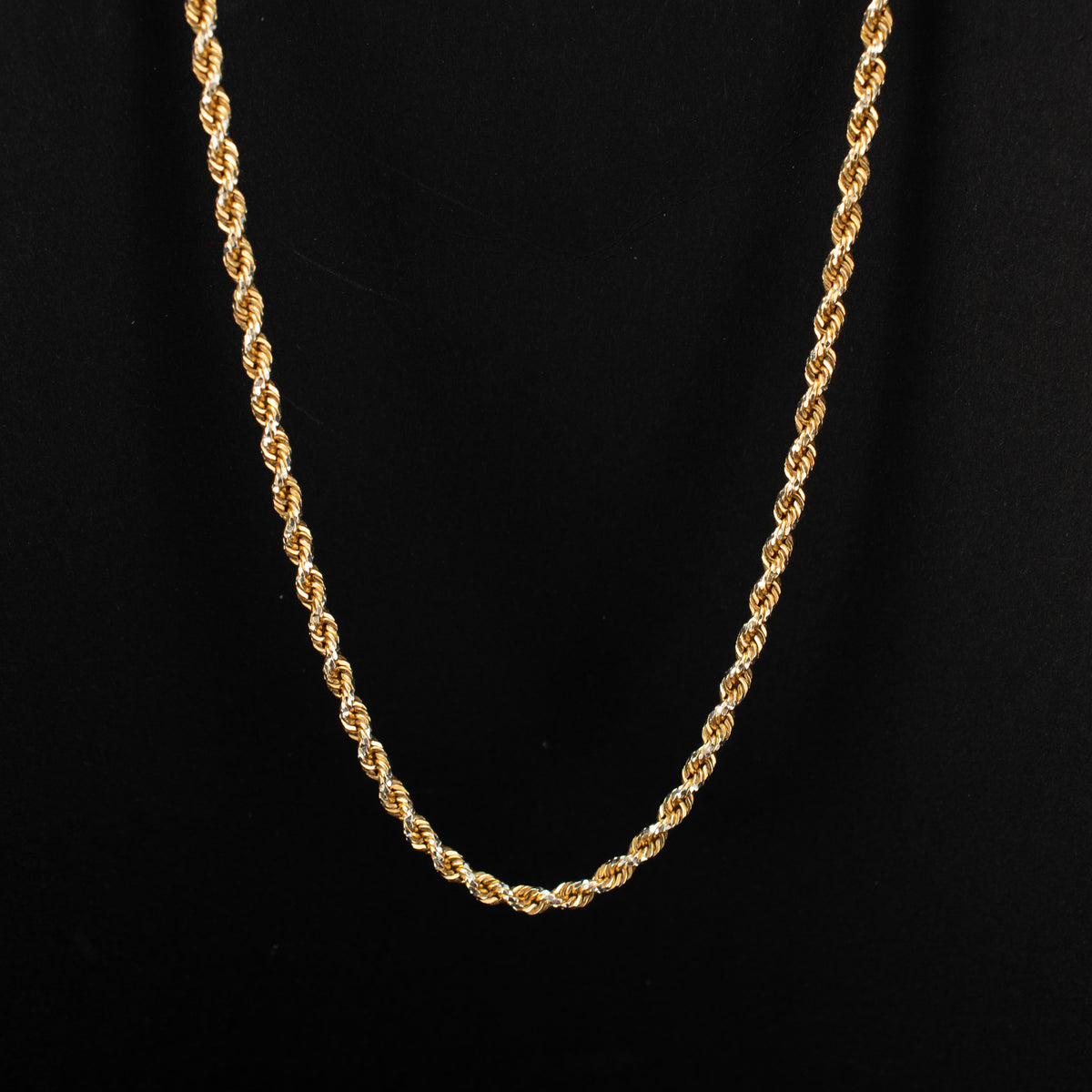 Vintage 10K White & Yellow Solid Rope Chain 17.38g 18.5" 468670 available at DJP Jewelers & Luxury Buyers