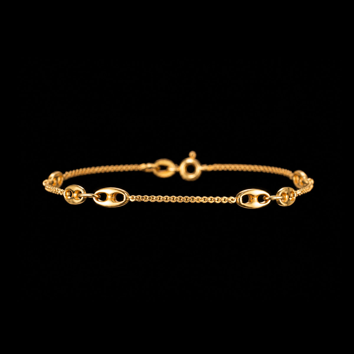 Vintage 14K Yellow Gold Gucci Link Bracelet 2.2g 7" 468676 available at DJP Jewelers & Luxury Buyers