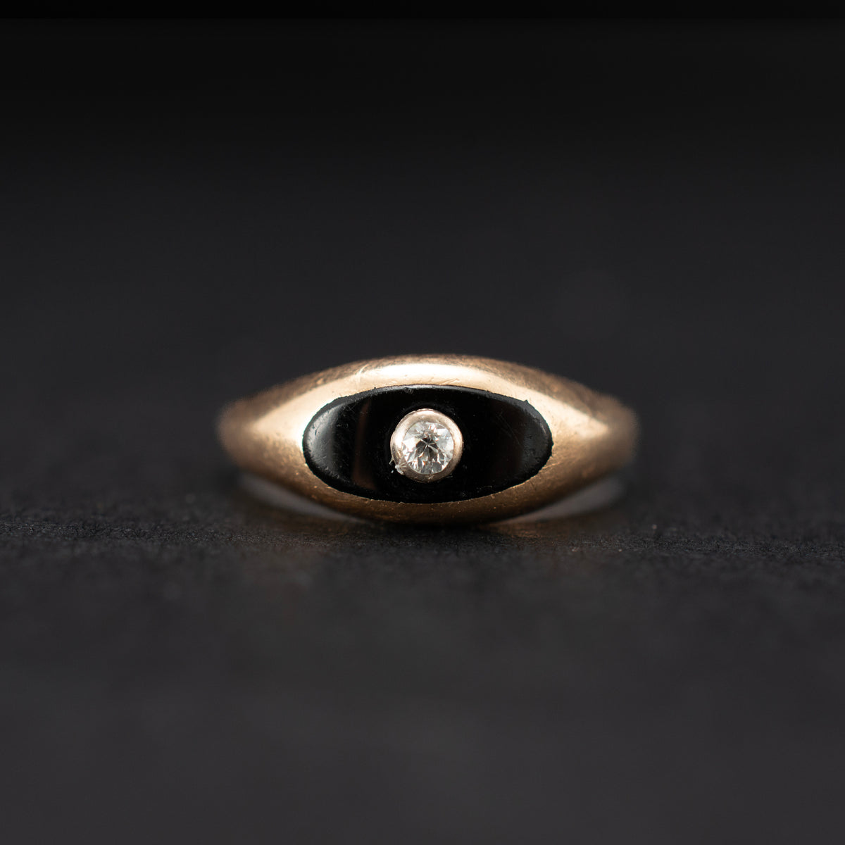 Vintage 10K Yellow Gold 0.06ct Diamond Statement Ring 2.19g 5.5" 468700 available at DJP Jewelers & Luxury Buyers