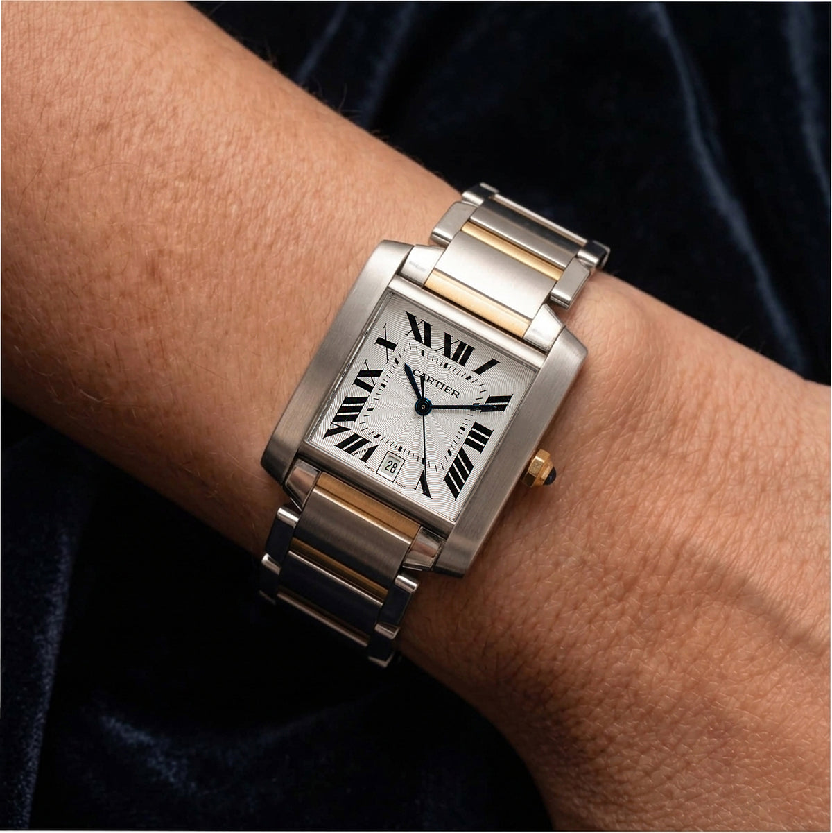 Cartier Tank Francaise 28MM 2302/w51005q4 Silver Roman Two Tone Automatic Watch
