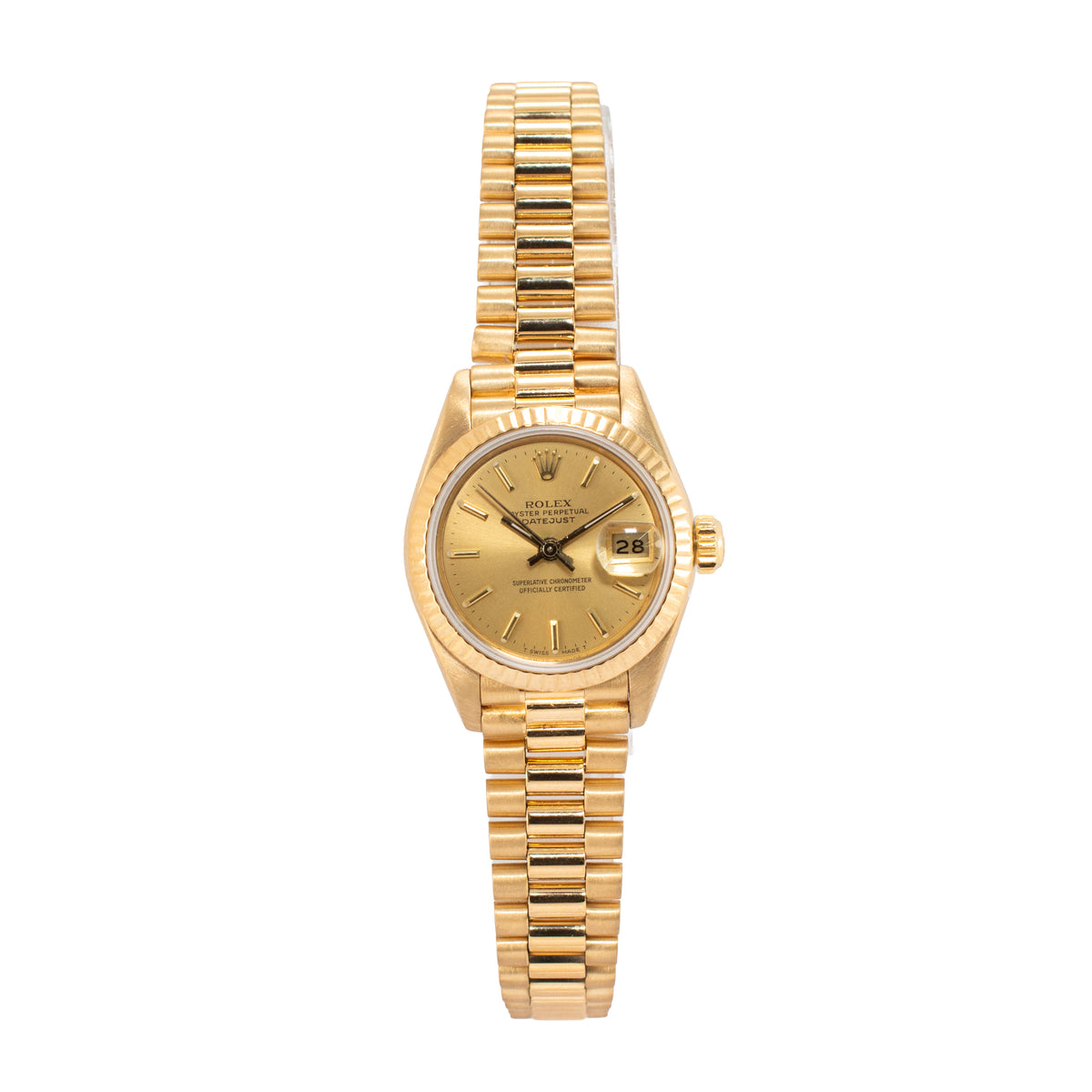 Ladies Rolex Datejust 26MM 69178 Champagne Dial 18K Yellow Gold Watch