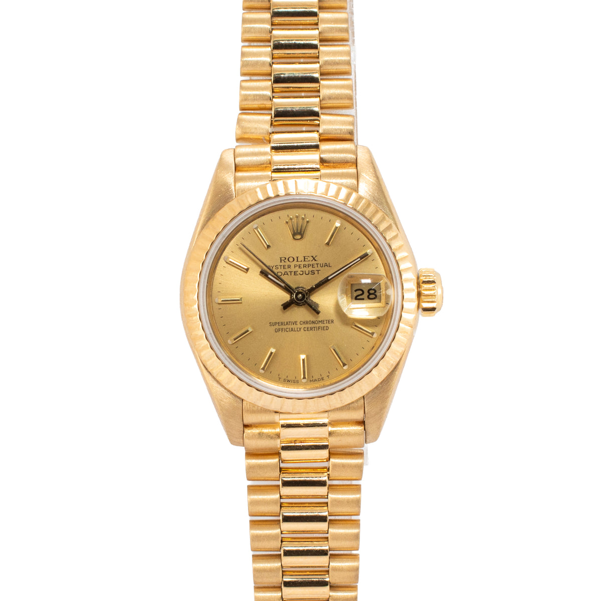Ladies Rolex Datejust 26MM 69178 Champagne Dial 18K Yellow Gold Watch