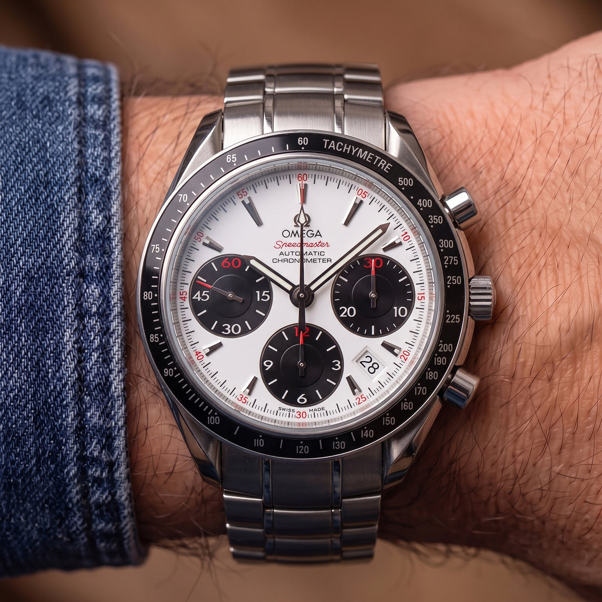 Omega Speedmaster 40MM 323.30.40.40.04.001 Panda Steel Chronograph Watch