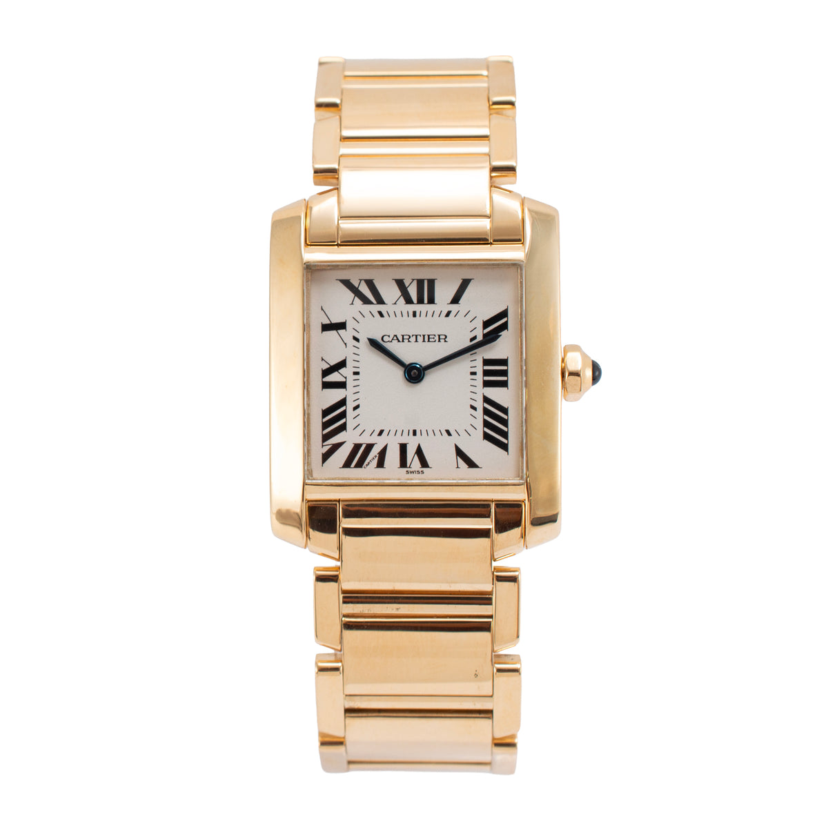Ladies Cartier Tank Française Midsize 25MM 1821 / W50003n2 18K Yellow Gold Watch