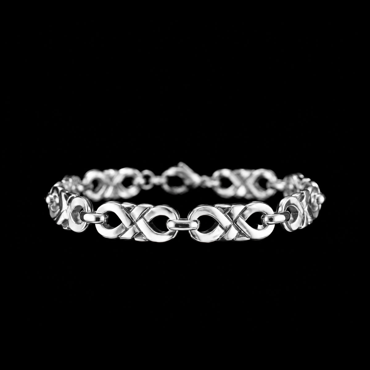 Retired James Avery Berolled Infinity link bracelet Sterling Silver 22.1g 7.25" 469432 available at DJP Jewelers & Luxury Buyers