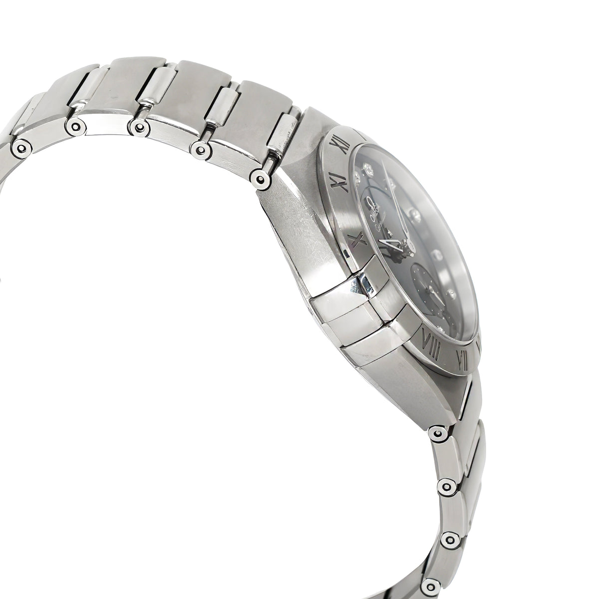 Ladies Omega Constellation 34MM 131.10.34.20.53.001 Blue Diamond Steel Watch