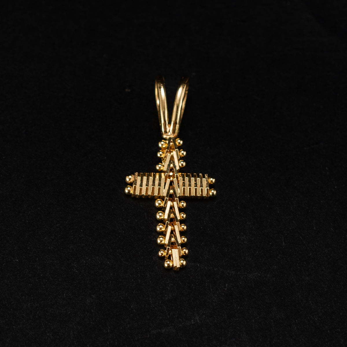 Vintage 18K Yellow Gold Cross Drop Pendant 1.25g 0.75" 469624 available at DJP Jewelers & Luxury Buyers