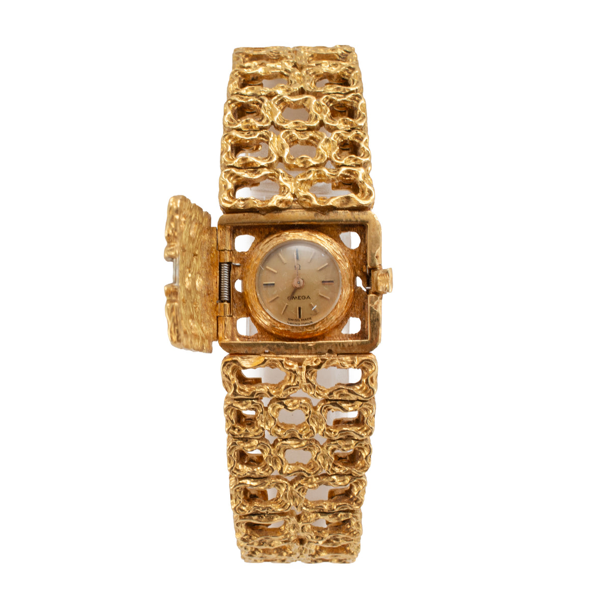 Ladies Vintage Omega Secret Bracelet Gilbert Albert 18K Yellow Gold Manual Watch