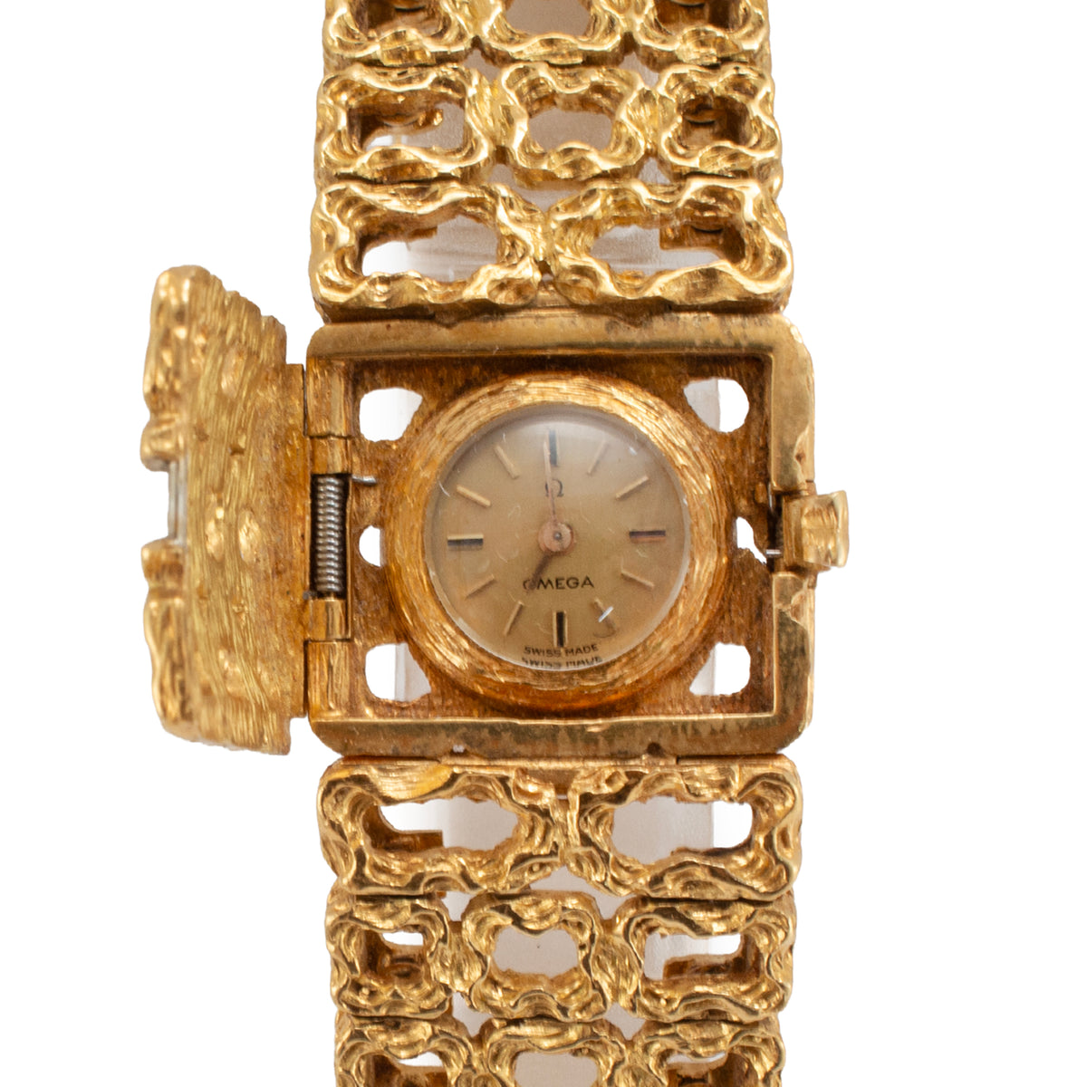 Ladies Vintage Omega Secret Bracelet Gilbert Albert 18K Yellow Gold Manual Watch