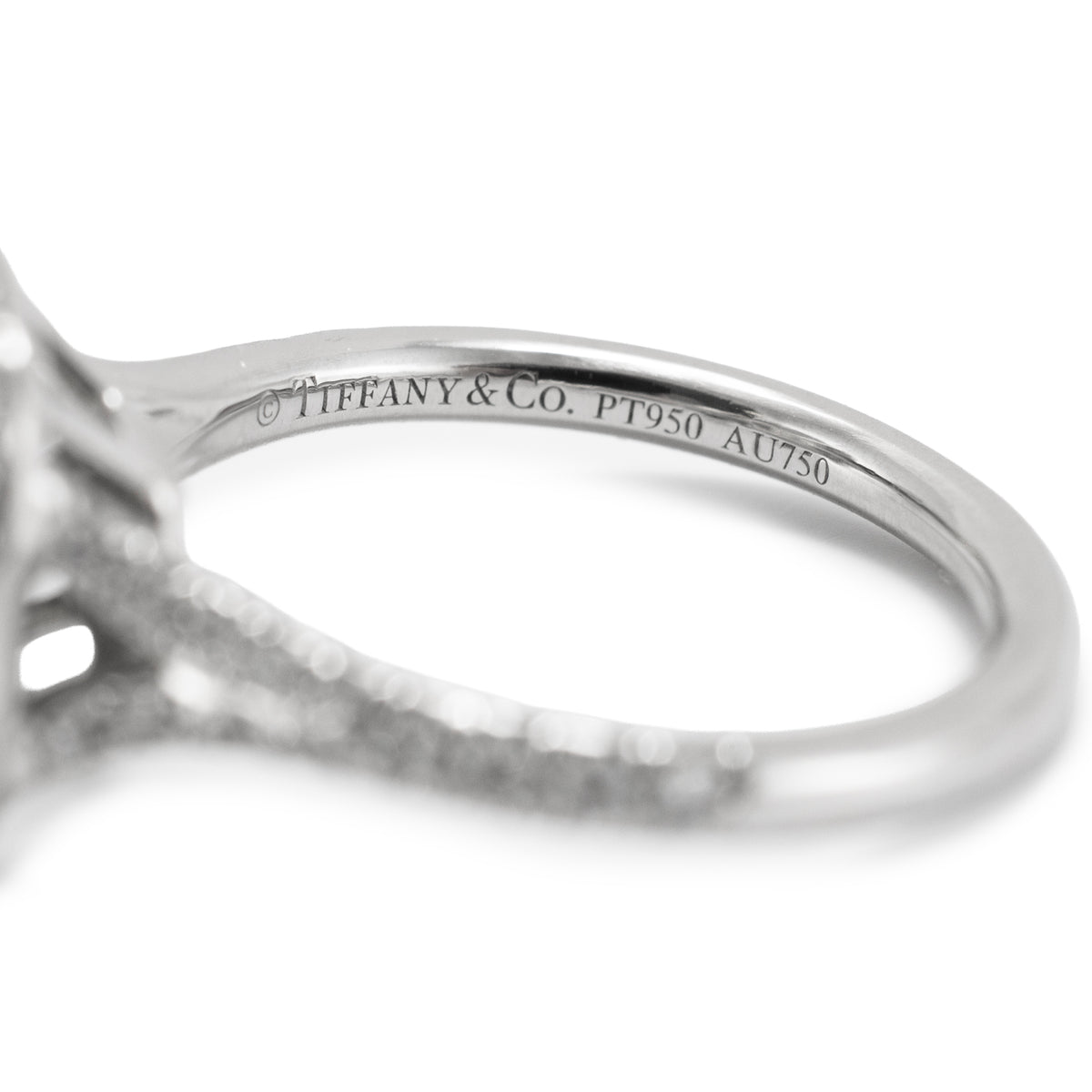 Tiffany & Co. Soleste Platinum 18K Gold Intense Yellow Diamond Engagement Ring