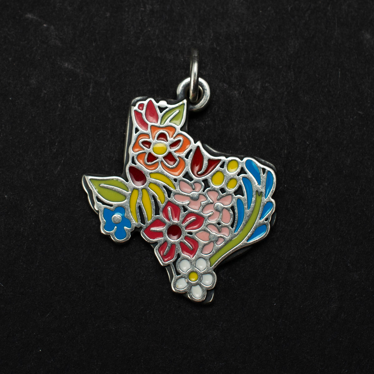 James Avery Enamel Texas Wildflower Charm Sterling Silver Floral Pendant 4.7g 1" 470996 available at DJP Jewelers & Luxury Buyers