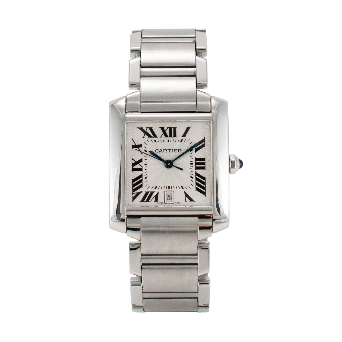 Ladies Cartier Tank Française Large Model 28MM w51002q3 Steel Automatic Watch