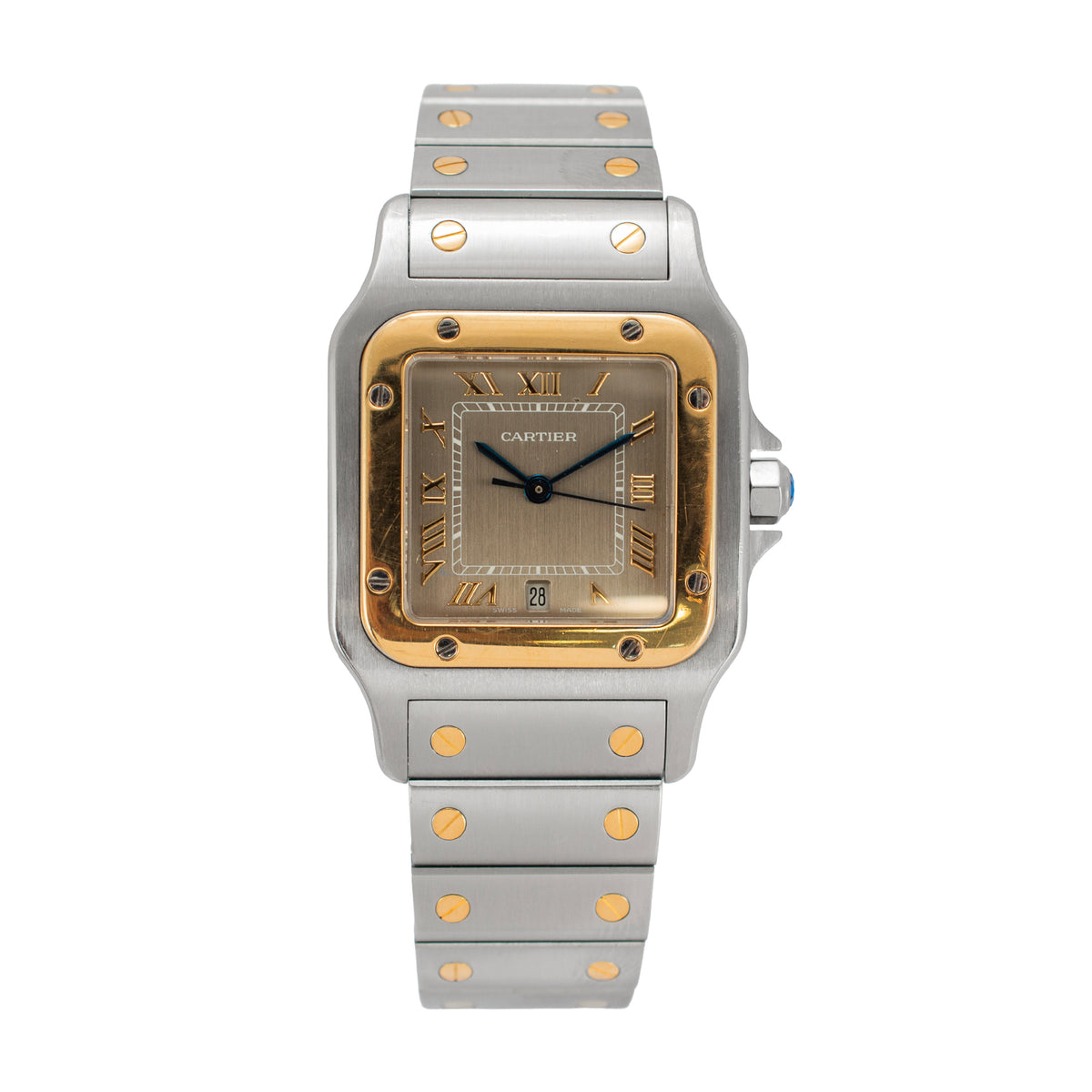 Ladies Cartier Santos Galbée 29MM 187901 Steel and 18K Yellow Gold Quartz Watch