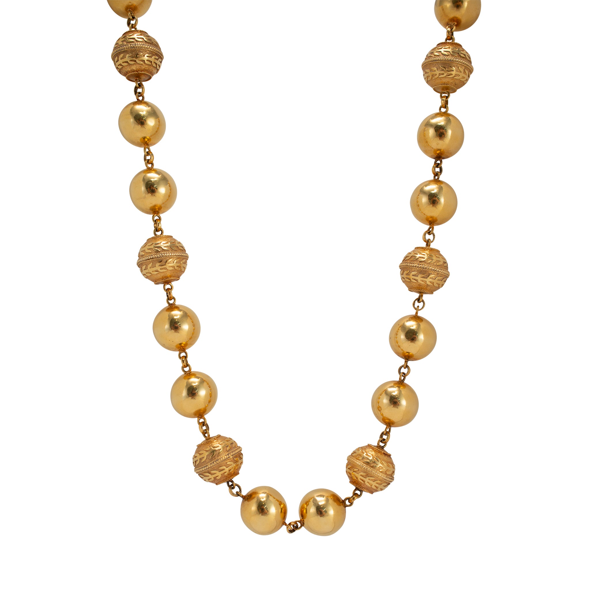 Vintage 19.2K Gold Vintage Portuguese Beads Statement Necklace