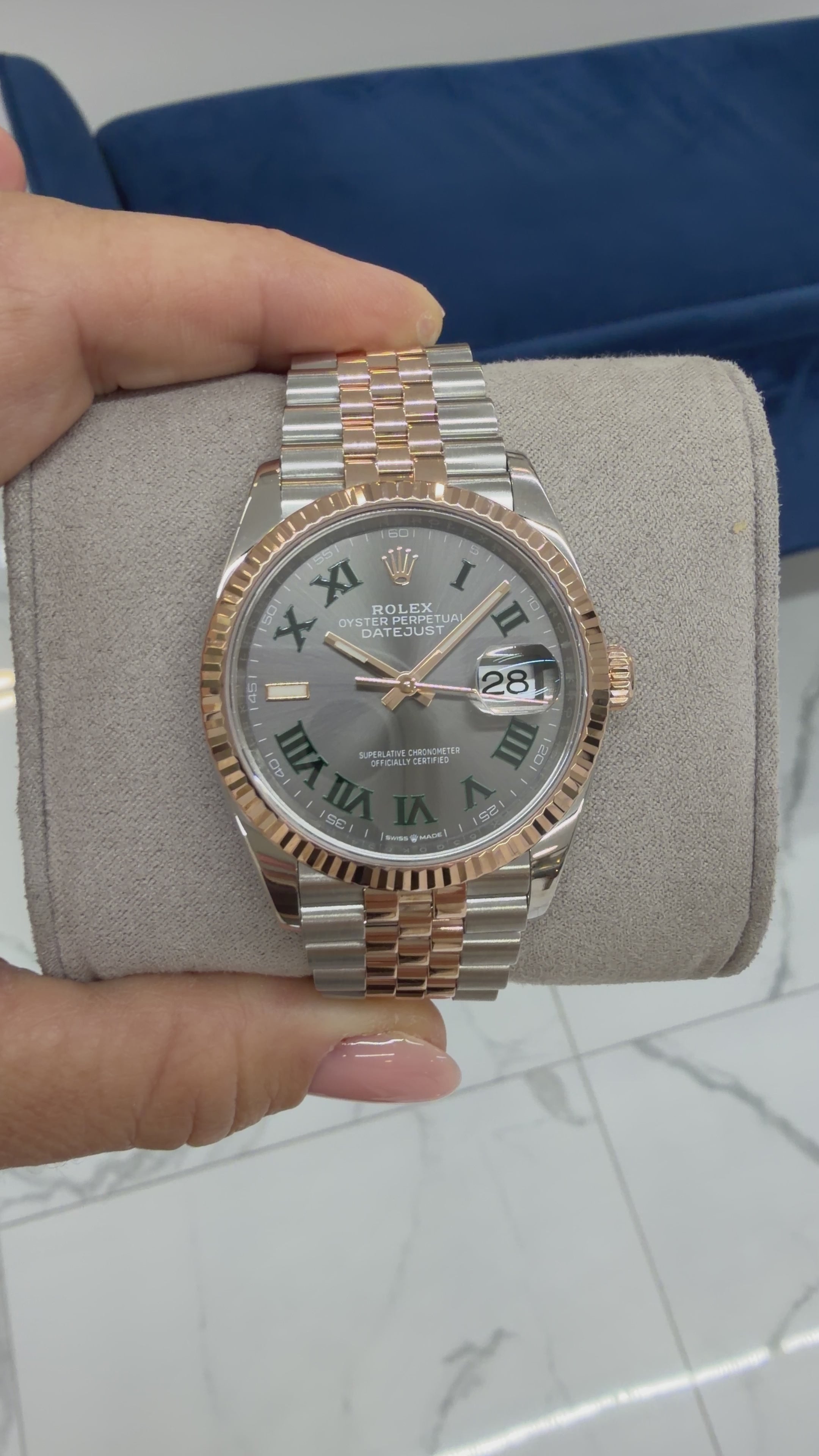 ロジェです。 Rolex Datejust s and s 18K rose gold Watch | DJP Jewelers