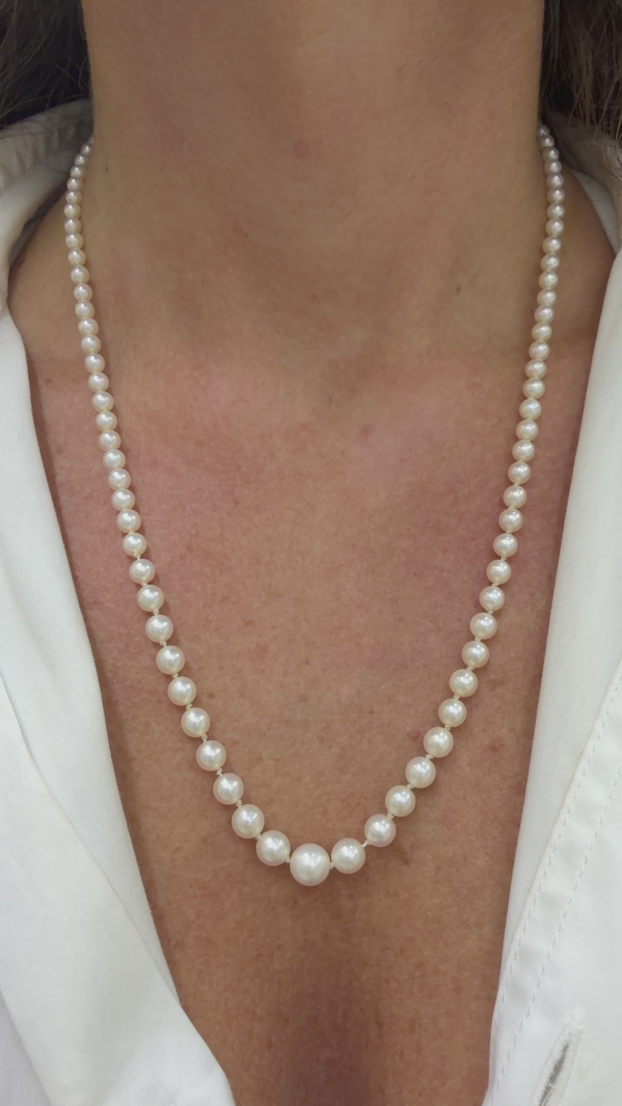 こんにちは MIKIMOTO ネックレス約 7,5ミリ～約８ミリ未満 Mikimoto sterling silver Pearl Chain Necklace | DJP Jewelers
