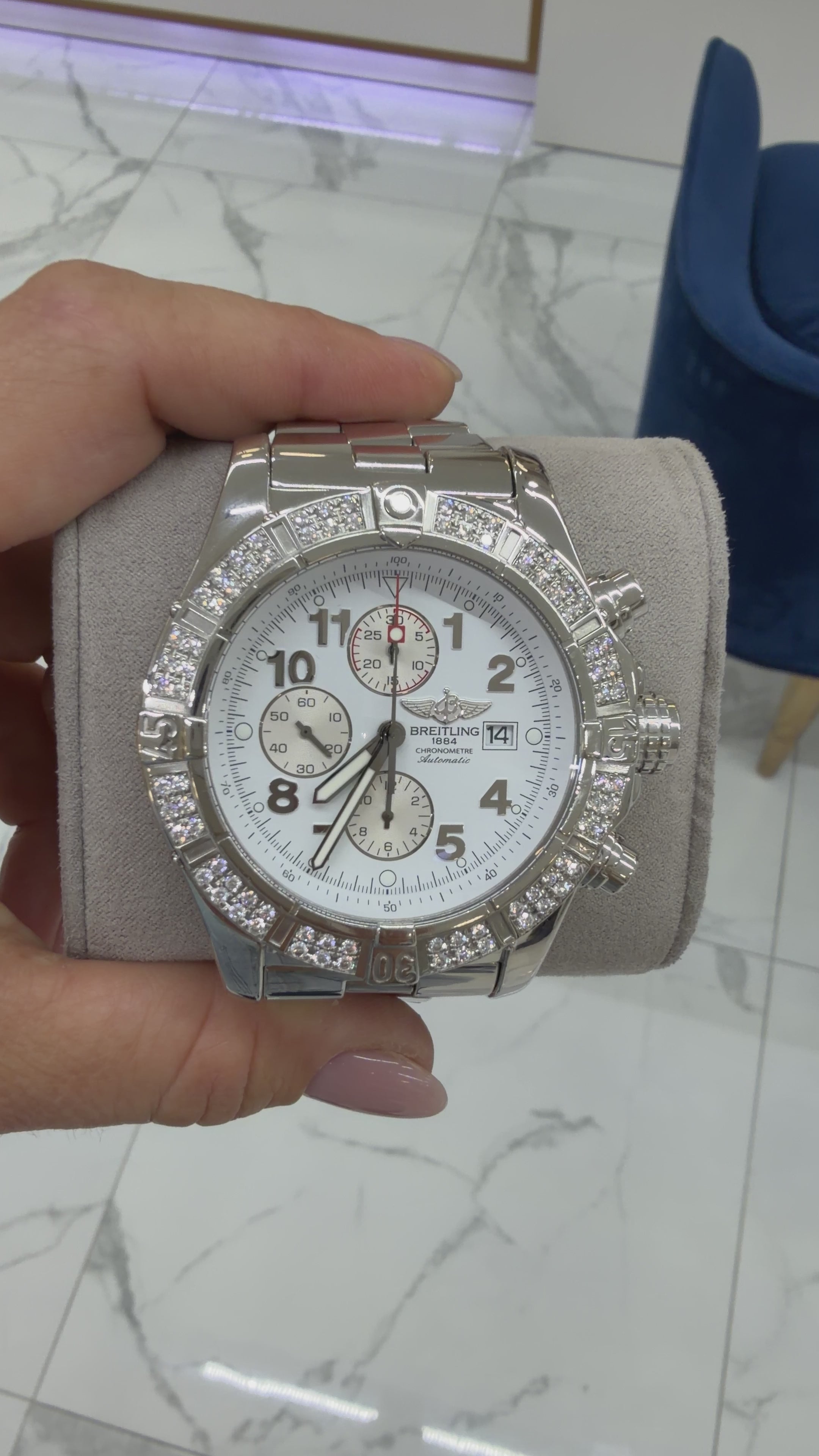 Breitling Super Avenger stainless steel Diamond Watch | DJP