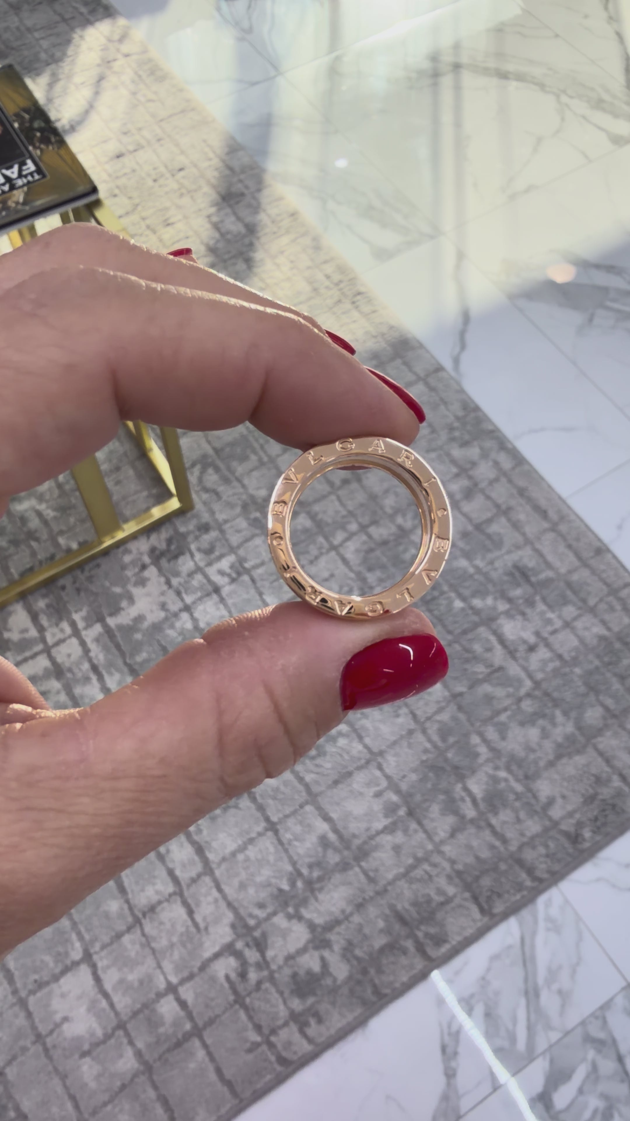 Bvlgari b.zero1 Collection 18K Rose Gold White Ceramic Two Tone 4 Band