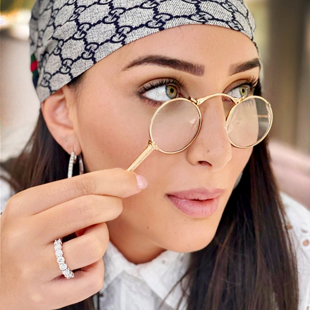 Vintage Handmade Retro 10K Solid Yellow Gold Pocket Lorgnette Handheld Glasses