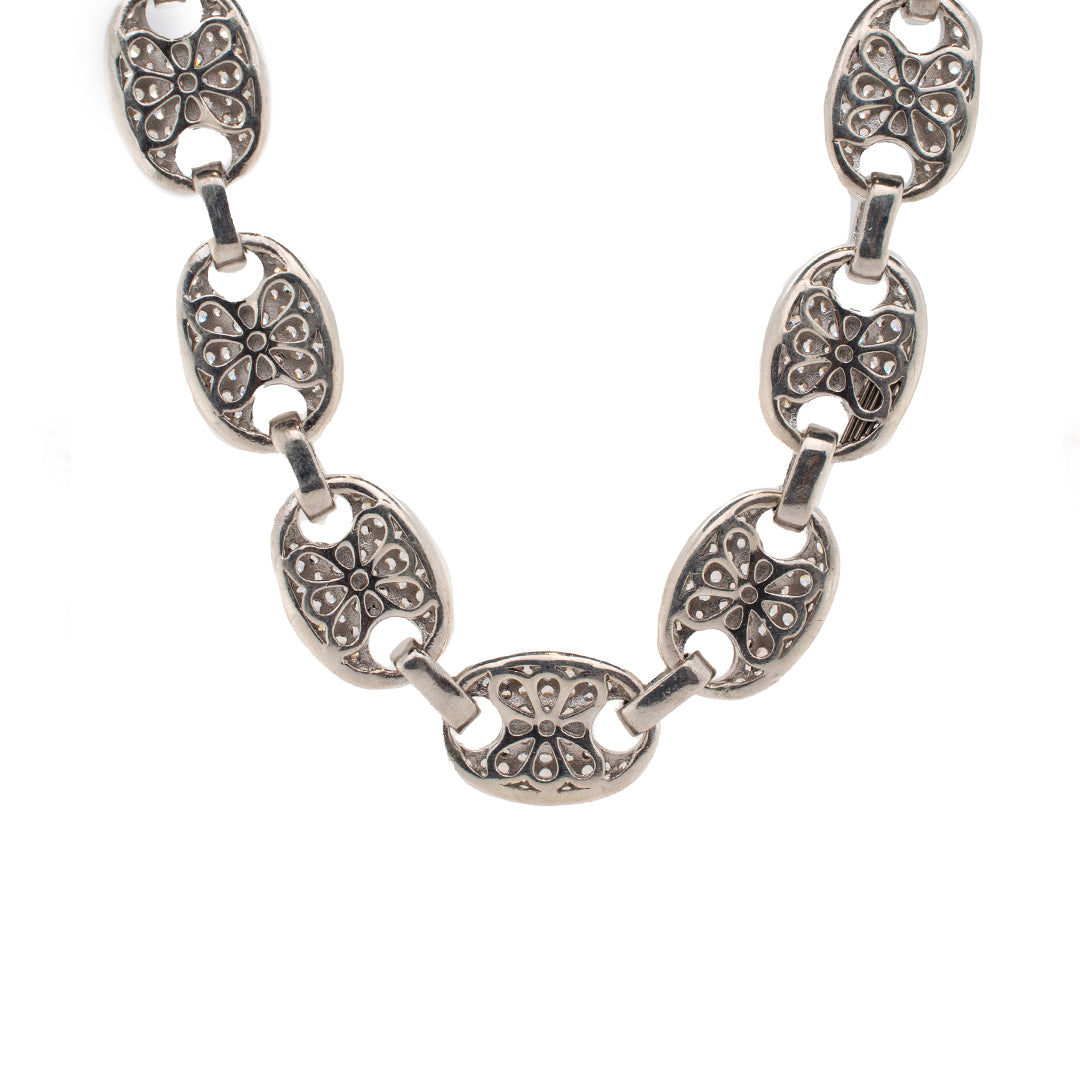 Ladies 925 Sterling Silver 10.3mm Anchor Puff Gucci Link Chain