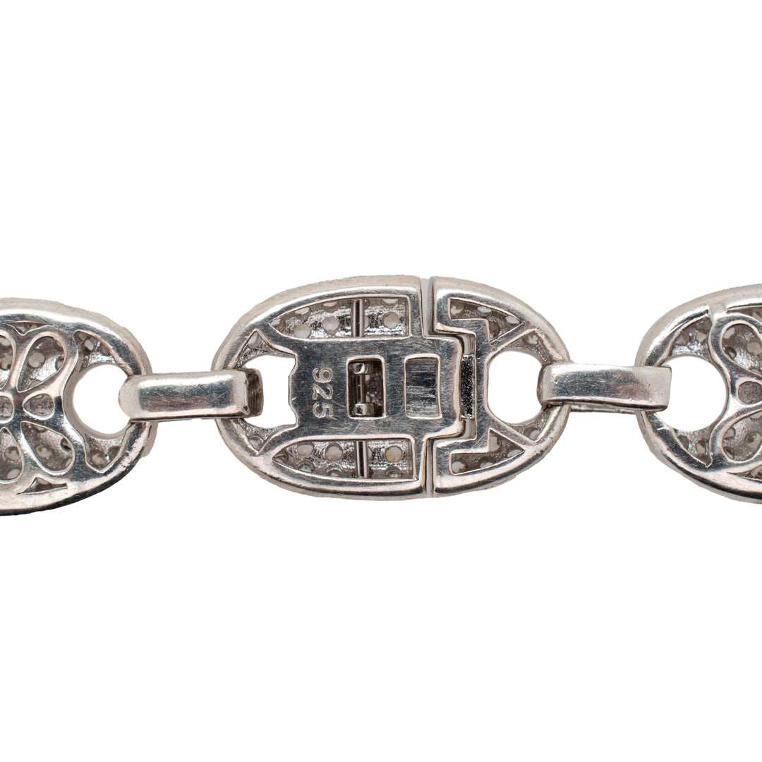 Ladies 925 Sterling Silver 10.3mm Anchor Puff Gucci Link Chain