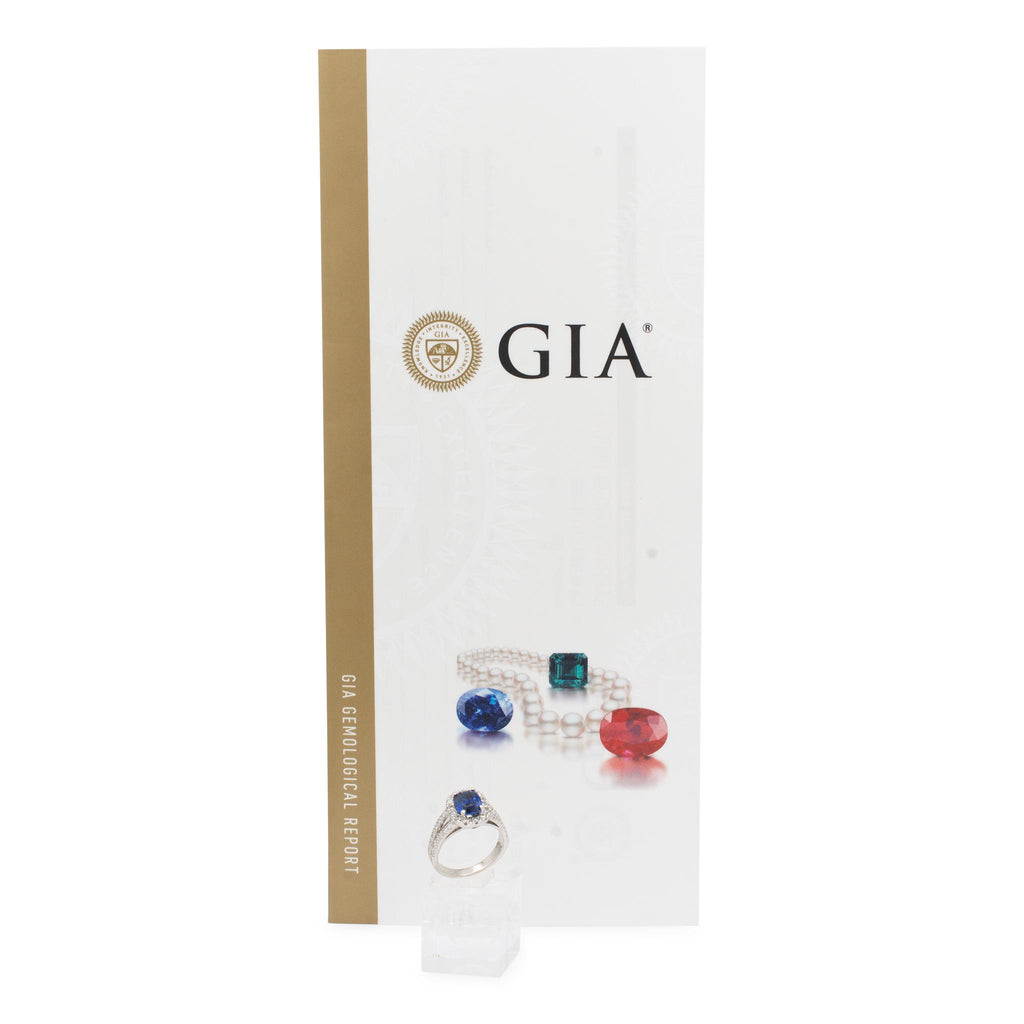 Ladies 14K White Gold Gia Sapphire Halo Accented Diamond Cocktail Ring
