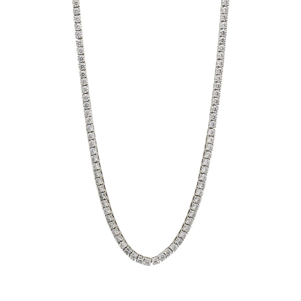 925 Sterling Silver Cubic Zirconia Tennis Chain Necklace