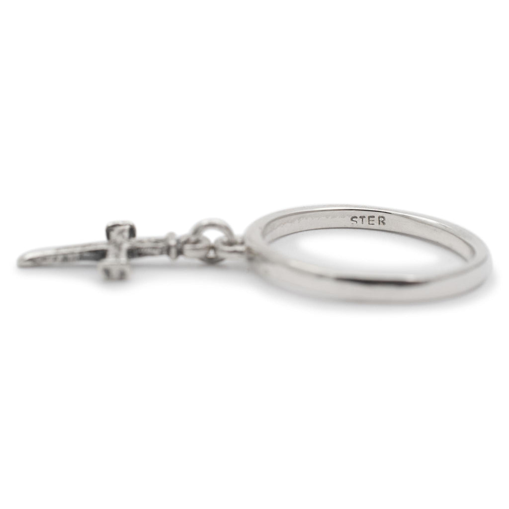 James Avery 925 Sterling Silver Dangle Cross Charm Band Ring