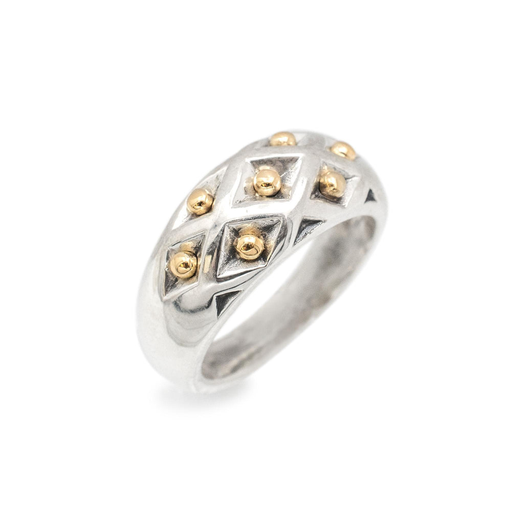 James Avery 14K Yellow Gold 925 Sterling Silver Spanish Lattice Cocktail Ring