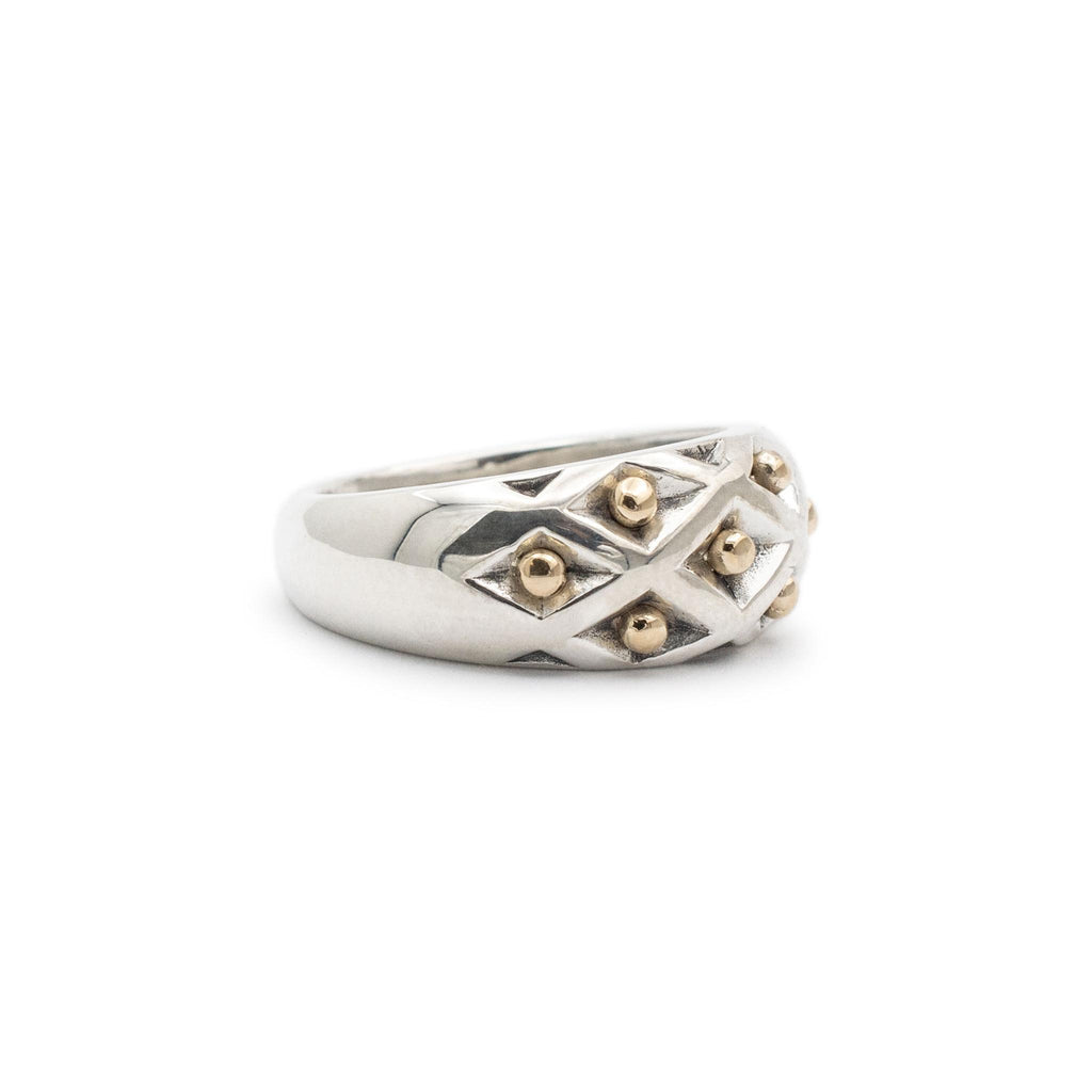 James Avery 14K Yellow Gold 925 Sterling Silver Spanish Lattice Cocktail Ring